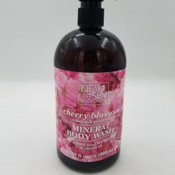Large Bottle Of Dead Sea Collection Cherry Blossom Mineral Body Wash. 