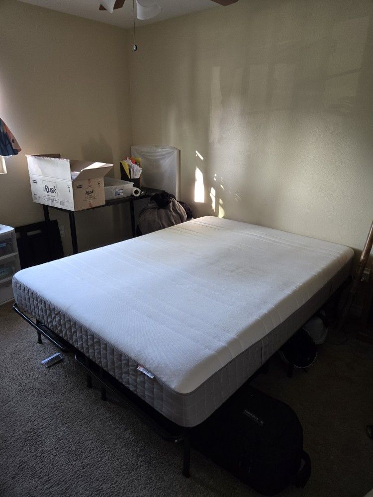 Queen Mattress + Metal Bed Frame