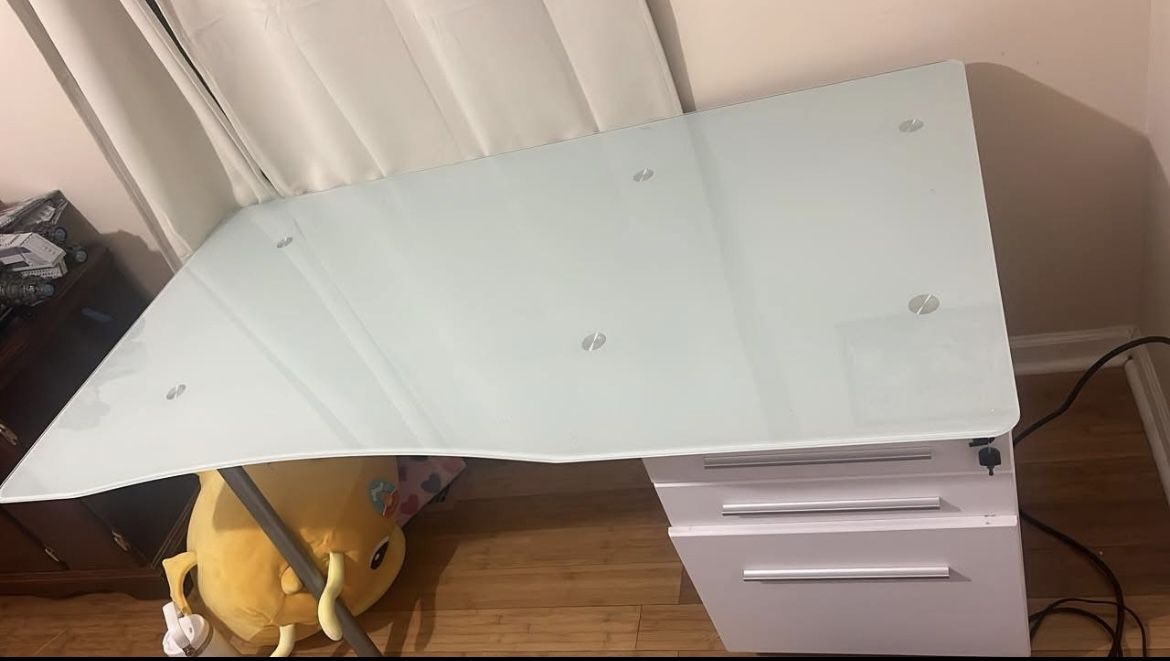 Study Table With Drawers And Glass