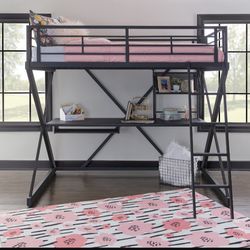 Full Size Bunk Bed With Desk Underneath 