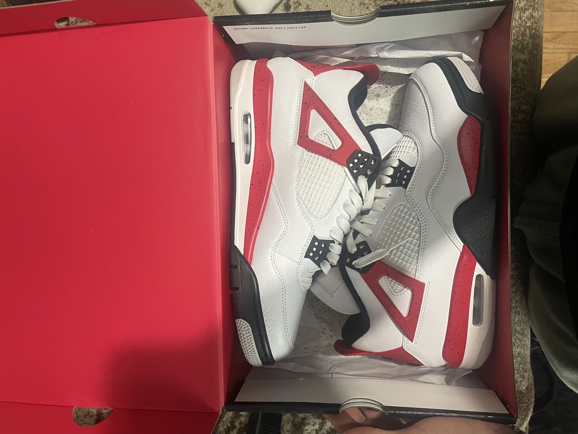 Jordan 4 Red Cement Size 11 Tried On