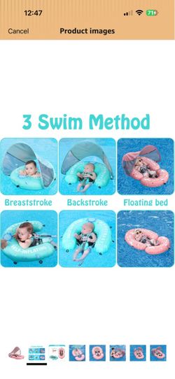 Mambo Baby Self-Inflating Baby Float W/Canopy & Backpack, 3-24Mo NIB, SHIPS FREE