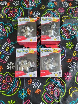 Pokemon 25 Year Anniversary Silver Figures 