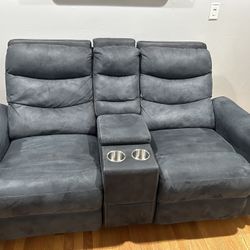 Power Recliner Loveseat 60” With USB Port/Phone Charger  