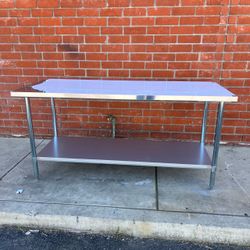 Stainless Steel Work Table w/ Galvanized Steel Undershelf 30” x 72” NSF approved