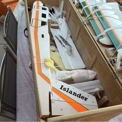 Islander Scale RC Airplane ARF/ARR Hobby Grade Wooden Crate White Orange