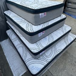 Queen Size Mattress Pillow Top 12” Thick. Brand New Mattress. All Sizes Available. Same Day Delivery