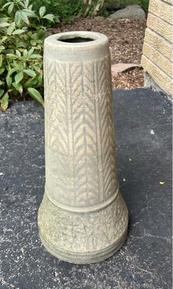 Vintage cement birdbath/gazing ball stand.