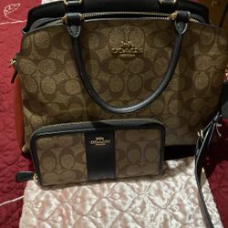 Cartera Coach Y Monedero Nuevo 