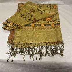 72” Cashmere Silk Shawl Double Side Design 