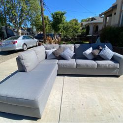 Light Grey Sectional Couch (Free Delivery)