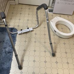 Handicaped rails and toilet seat