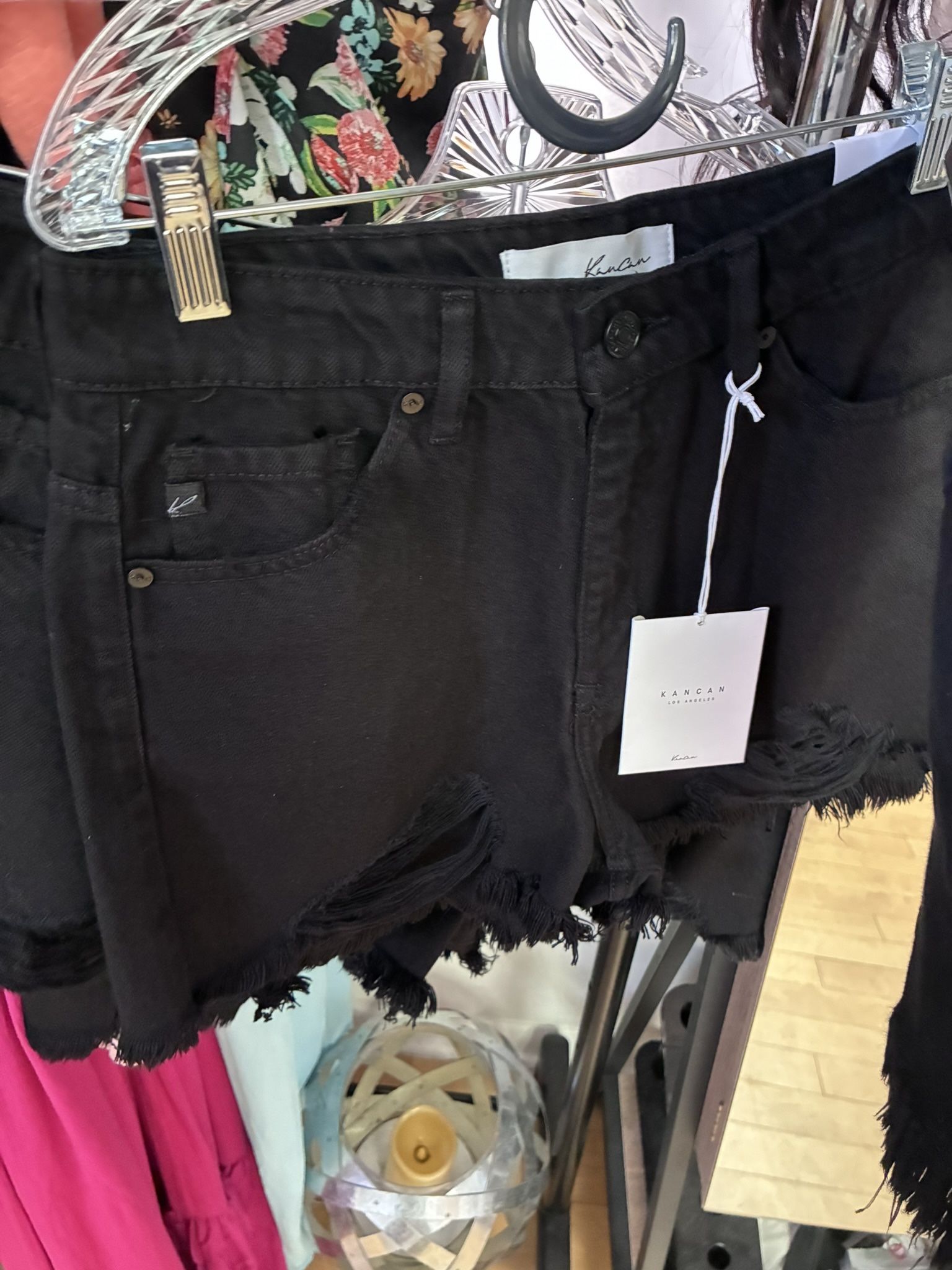 Hot black denim shorts for final weeks of summer