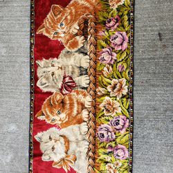 Vintage Kitten Tapestry/ Rug/ Kitsch 