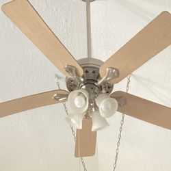 Brushed nickel ceiling fan