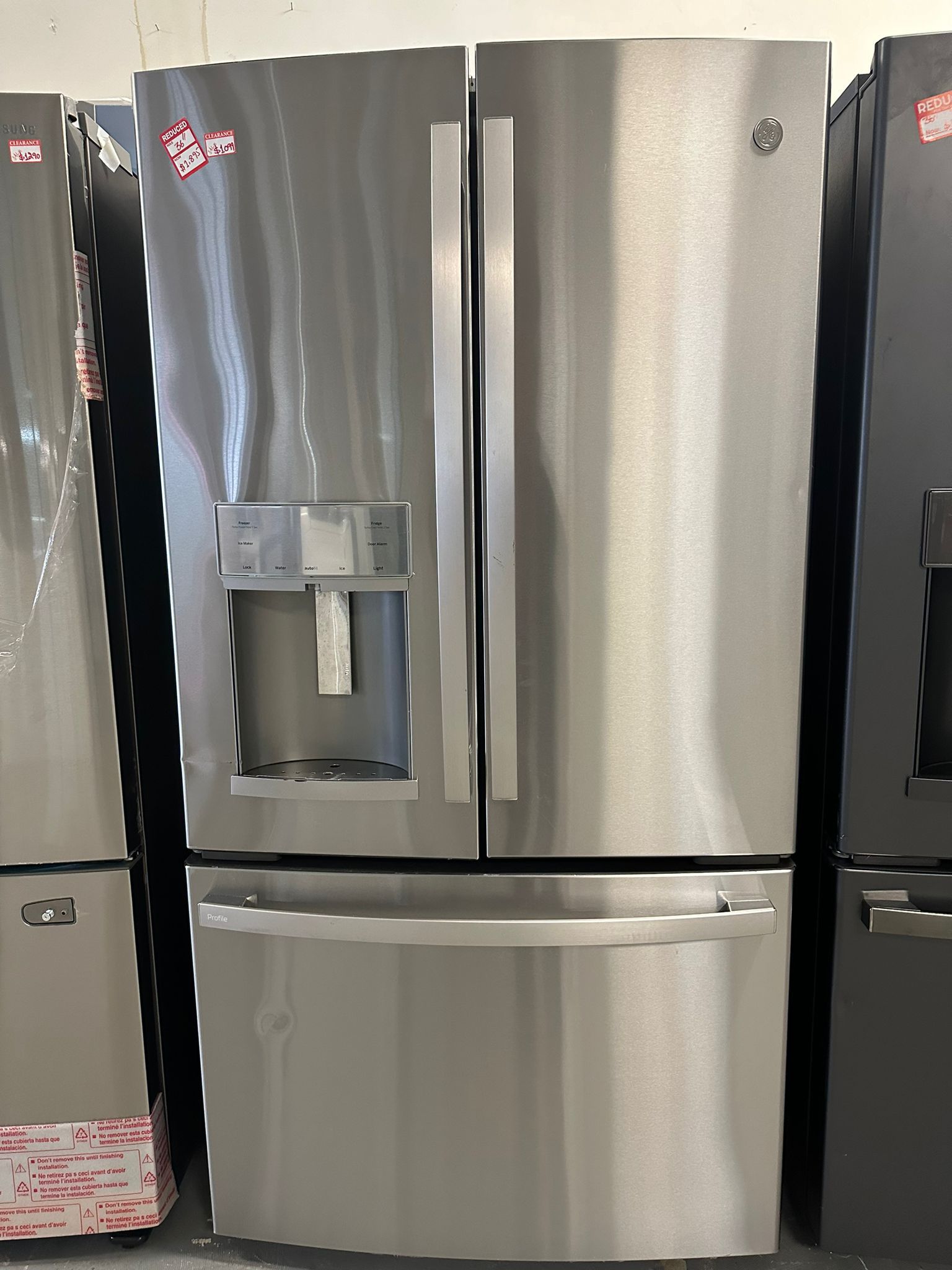 GE NEW S/D FRENCH DOOR REFRIGERATOR 36” WITH WARRANTY
