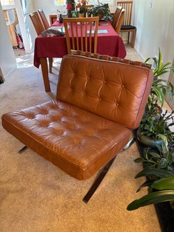 Genuine leather Barcelona chair brown