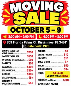 Everything needs to go come check limited items left