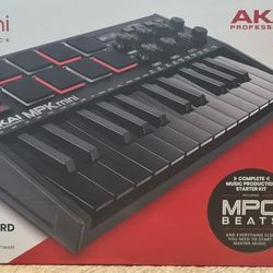 Akai Professional MPK Mini MK3-25 Key USB MIDI Keyboard Controller With 8 Backlit Drum Pads, 8 Knobs, Music Production Software and Native Instruments
