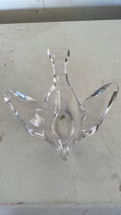 Princess house clear glass dove candy dish