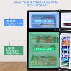 3.2 Cu. Ft. Fridge/Freezer - Costway