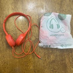 Two Wired Red Turkish Airlines Headphones