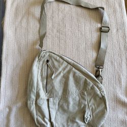 Free People Hudson Beige Canvas Sling Bag Purse Crossbody