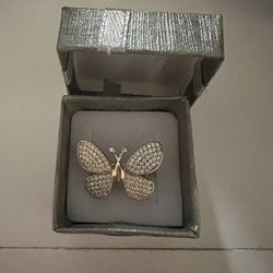10K Woman Butterfly Ring 