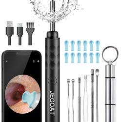 This product is an ear wax removal tool with a built-in high-definition camera, also known as a wireless otoscope. The specific brand visible on the d