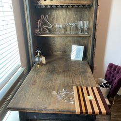 Fold Out Cabinet/Bar With Table 