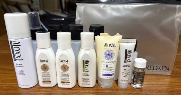 Redken Toiletry Bag & Aloxxi Travel Size Hair Care Products*New