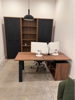 Office desk, chair and storage