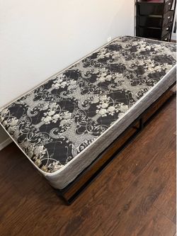 Twin size mattress and metal frame