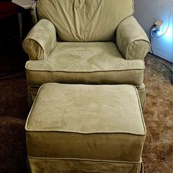 Very Comfortable Rocker Swivel Chair With Ottoman