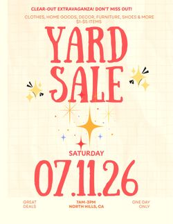 YARD SALE - Saturday 7/11/2026
