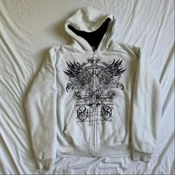 Wing print Mall goth vintage hoodie