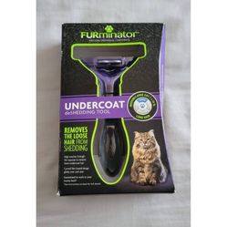 FURminator Undercoat Deshedding Brush Tool for M/L Long Hair Cat, New