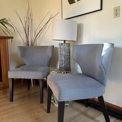 Matching Grey Upholstered Chairs 