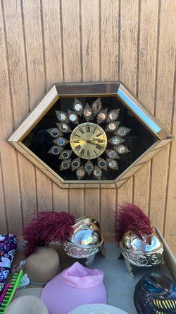 Mid-century modern mirrored wall clock
