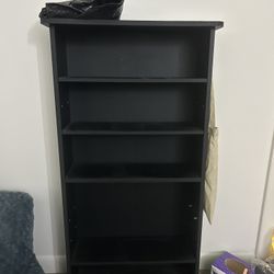 Tall Black Bookshelf | Storage Shelf for Books & Decor