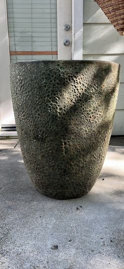 25.5” H x 19” W.  Atlantis Plant Pot