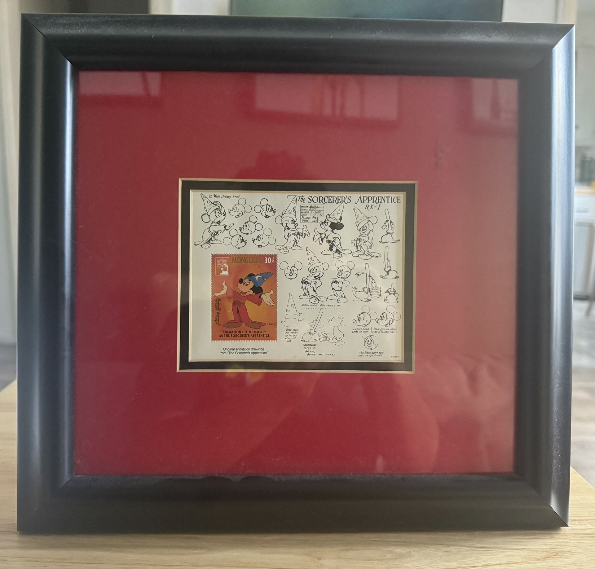 Disney Mickey Mouse "The Sorcerer's Apprentice" RX-1 Framed STAMP