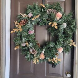 Lighted Xmas Wreath Use Batteries 