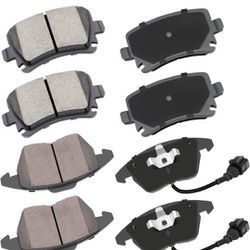 Front Rear Ceramic Brake Pads Kits 8pcs fit for Audi A3/A3 Quattro/TT/TT Quattro, for VW CC/Eos/Golf/GTI/Jetta/Passat/Passat CC/Rabbit

