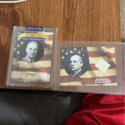 Harry Truman Handwritten Word And Grover Cleveland Relic 