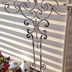 Vintage -Style Metal Floor Candelabra 