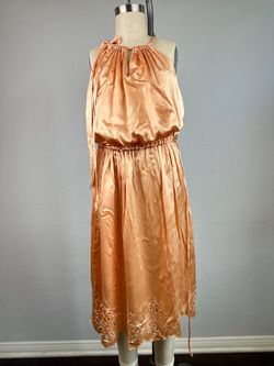 Bcbgmaxazria Gold Satin Halter Midi Dress Floral Hem Size Xxs