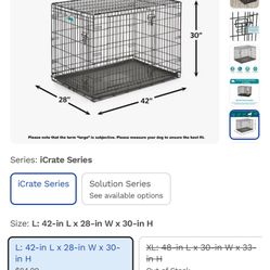Large Dog Crate Icrate 43”L X 28”W