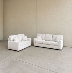 Light Cream Sofa and Loveseat Matching Set Couch [FREE Delivery🚚]