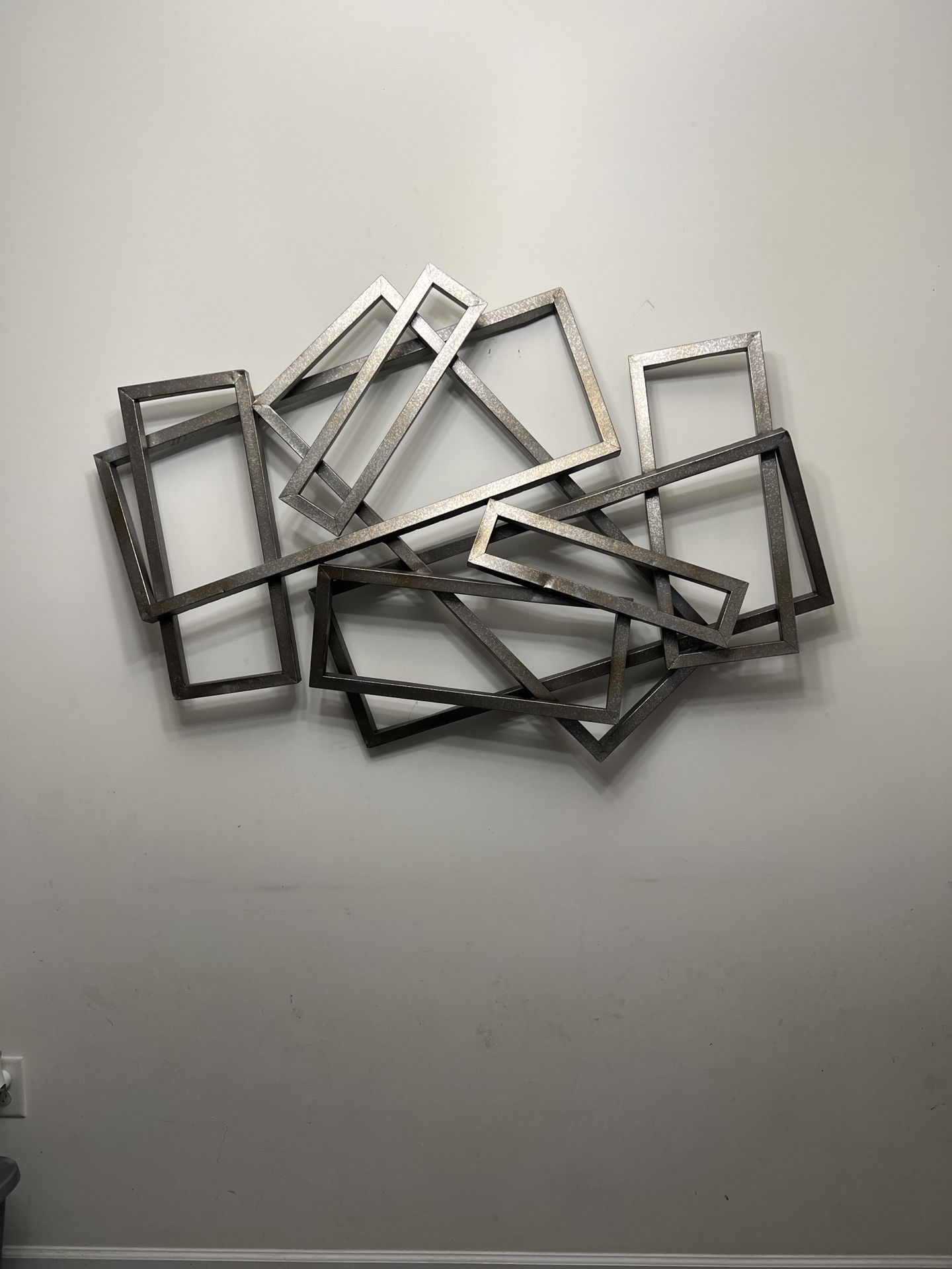 Modern Abstract Metal Wall Art – 3D Geometric Design